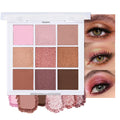 Evpct 9 Colors Nude Pink Rose Gold Smokey Glitter Eyeshadow Palette, Matte Metallic Shimmer Eye Shadow Palette Makeup For Women, Highly Pigmented Waterproof Long Wear Eyeshadow De Sombras De Ojos