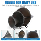 Plastic Kitchen Funnel Set Of 3, Round Kitchen Funnels For Filling Bottles, Durable And Multifunctional Funnels For Filling Canning, Cooking, Lab Or Car Oil (Gray)