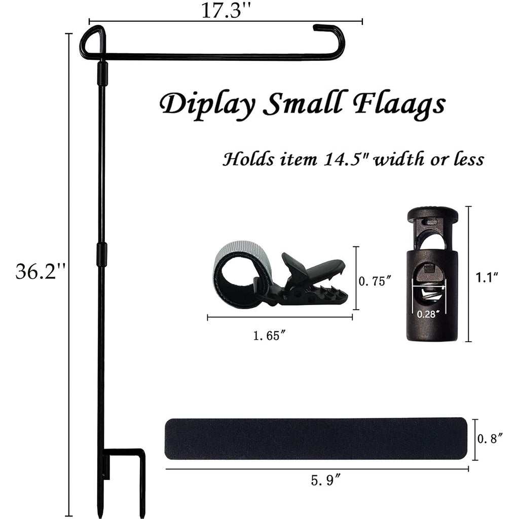 Garden Flag Stand-Holder-Pole With Flag Stopper And Clip Waterproof Powder-Coated Paint For House Flags,Decorative Yard Seasonal Flags