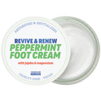 Handmade Heroes Revive & Renew Peppermint Foot Cream with Jojoba & Magnesium - Cooling Foot Relief for Tired, Dry Feet, Rough Heels & Calluses, 1.7 oz