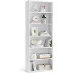 Vasagle Custos Collection - Bookshelf, 6-Tier Bookcase, Book Shelf, Open Storage Shelf, 9.4 X 23.6 X 63.3 Inches, For Living Room, Home Office, Dinning Room, Cloud White Ulbc166T14