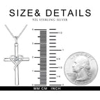 AmorAime 925 Sterling Silver Cross Necklace for Women Men 14K Gold Plated 5A CZ Birthstone Necklaces for Holiday