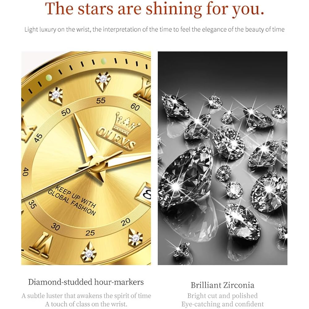Olevs Watch Women,Watches For Women,Luxury Casual Stainless Steel Women'S Wrist Watches Classic Small Face Dress Analog Womens Watches With Date Easy To Read Waterproof Luminous Quartz Ladies Watches