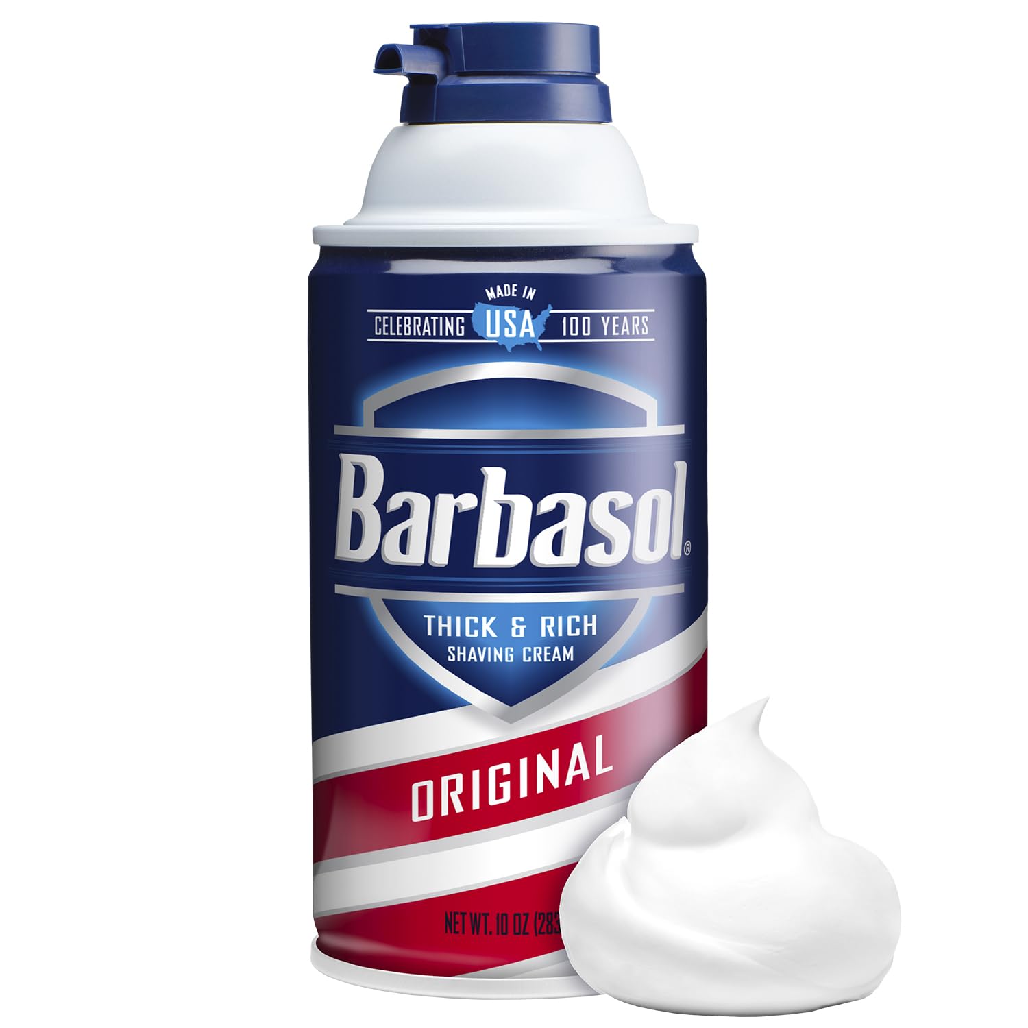 Barbasol Original Thick & Rich Shaving Cream | Shaving Foam for All Skin Types, Thick Instant Lather Protects Skin, Non-Greasy, USA Made, Fresh Scent, 10 OZ (Bulk Pack of 12)