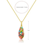 Inspirational Gifts Healing Gold Pendant Gold Necklaces for Women，Get Well Soon Encouragement Gifts for Women Friends Sister Mom, Natural stone Pendant Healing boho Friendship Jewelry for women