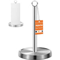 Paper Towel Holder Countertop, Stainless Steel, Weighted Base, Paper Towel Stand Holder for Kitchen Bathroom Farmhouse Essentials Decor Accessories, Silver