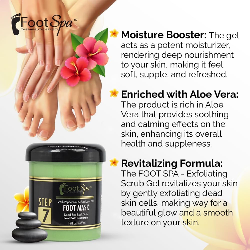Foot Repair Mask - Dual-Action Cosmeceutical Treatment that Regenerates Skin from Within to Heal Painful Fissures and Provide Spa-Quality Cooling Relief - 16 oz
