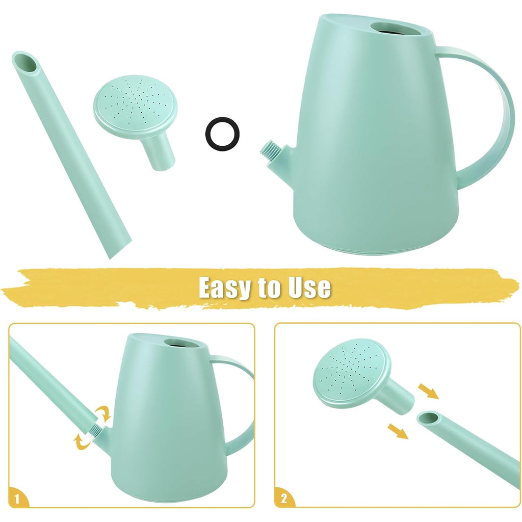 1.8L Watering Can For Indoor Plants, Small Watering Can With Long Spout & Removable Nozzle, Plastic Indoor Water Can For House Plants, Garden Flowers(Approx. 0.5 Gallon)