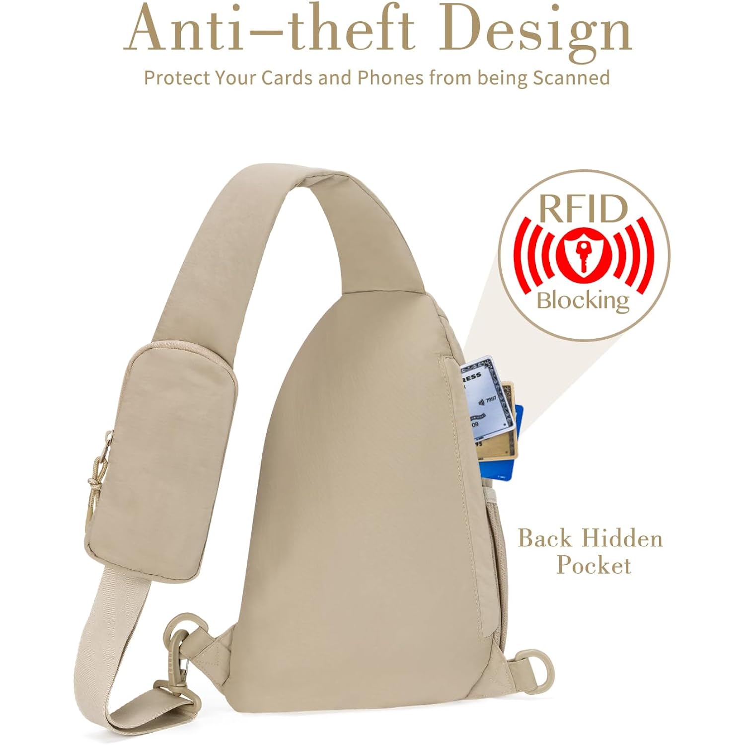 Sling Bag Nylon Crossbody Bags For Women With Anti-Theft Rfid Blocking Pocket Cross Body Purse Adjustable Shoulder Strap