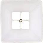 Ivory Classic Medium Square Lamp Shade (Pre-Assembled) 5.25" Top X 10" Bottom X 9" High X 9" Slant (Spider) Replacement With Harp And Finial