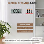 8.5" Atomic Digital Wall Clock, Never Needs Setting, Auto Time Sync, Accurate & Easy To Use Clock With Backlight, Battery Operated, Temperature, Date, Auto Dst, 4 Time Zones(Silver)