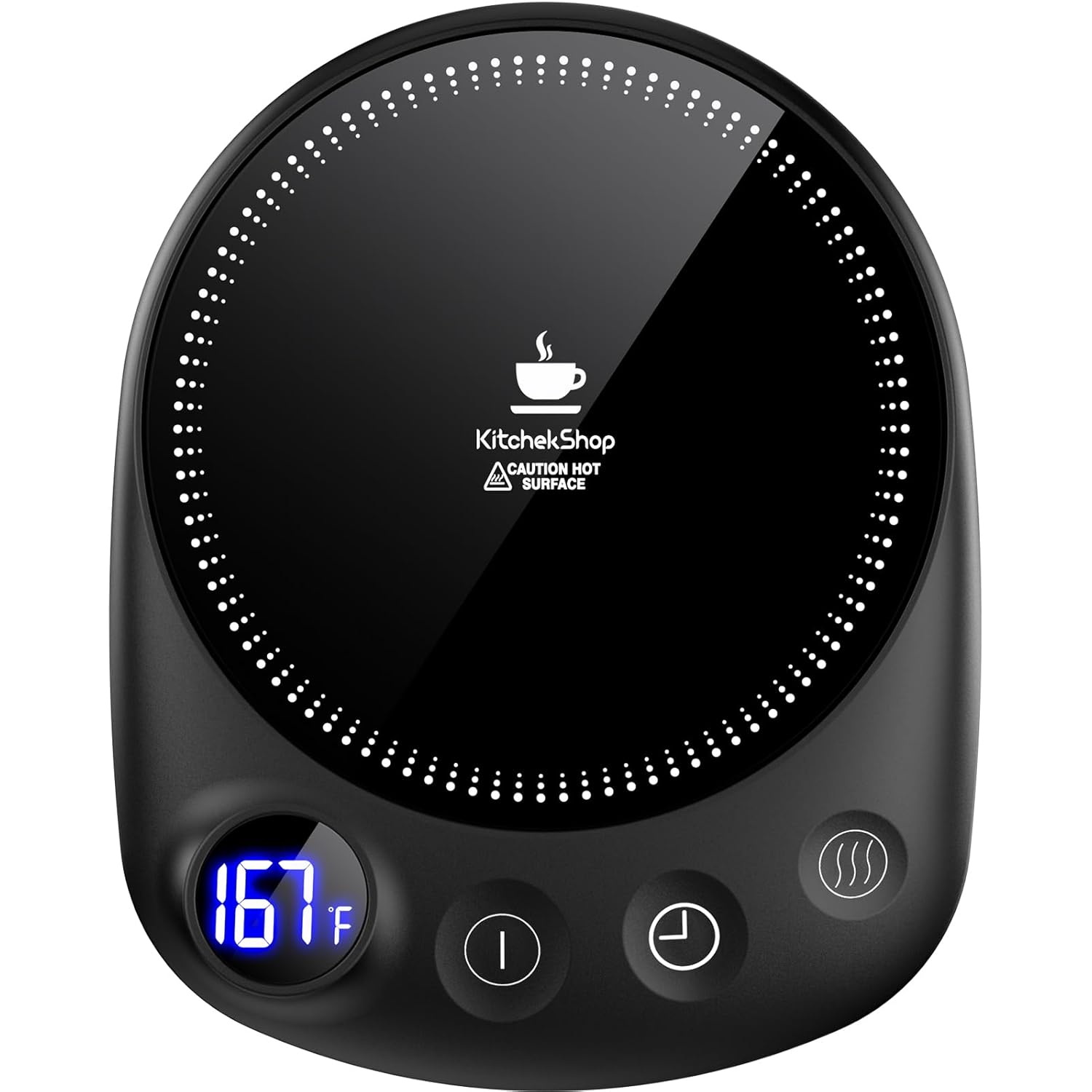 Coffee Mug Warmer - Fastest Heating & Highest Temperature, Coffee Cup Warmer for Desk Auto Shut Off, 4 Temp Settings & 1-12H Timer, Smart Electric Beverage Warmer for Coffee, Tea (Black)