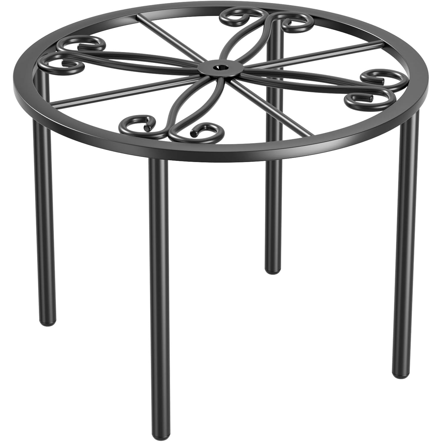 Bussdis Plant Stand 1 Pcs-10.2 In Flower Pot Stand Plant Rack For Indoor And Outdoor Courtyard Gardens Black