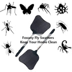 Telescopic Fly Swatters, Durable Plastic Fly Swatter Heavy Duty Set, Flyswatter With Stainless Steel Handle For Indoor/Outdoor/Classroom (2 Pack)