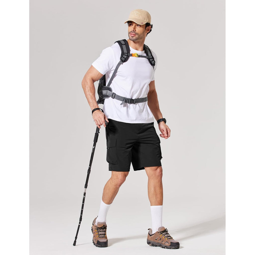 Coofandy Mens Casual Shorts 9" Lightweight Cargo Shorts For Golf Hiking Work Fishing With 5 Pockets