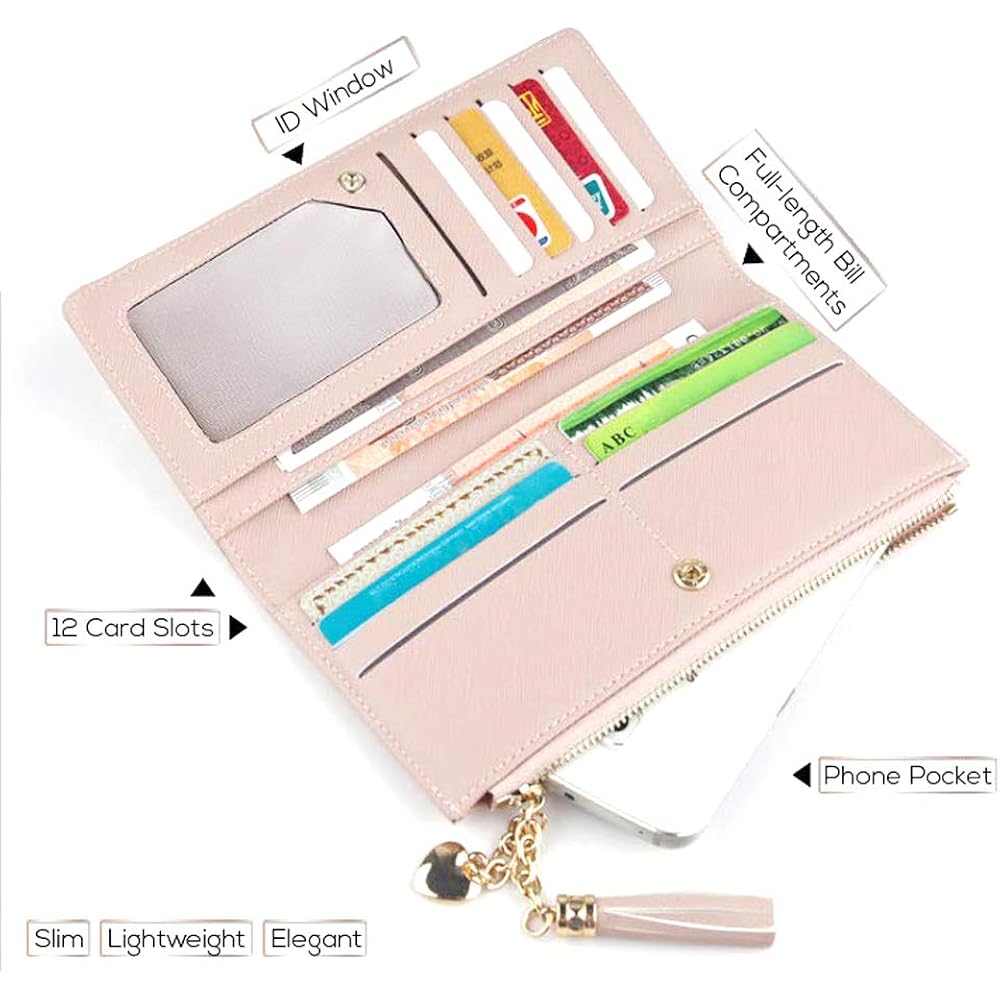 Valentoria Womens Wallet Cute Elegant Long Slim Card Holder Case Minimalist Coin Purse Thin Tassels Zip Clutch Wallets for Girls Ladies | Cute, Elegant, Long, Slim, Case, Minimalist