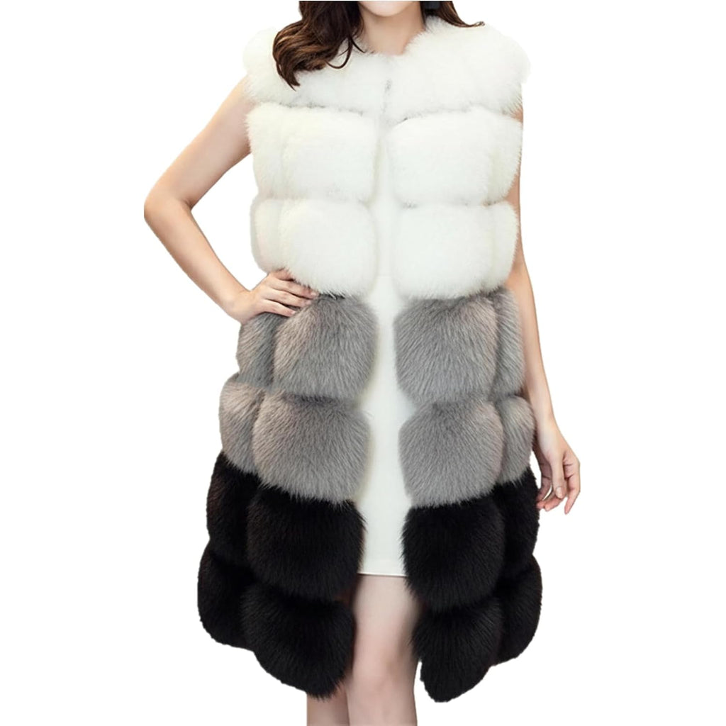 Lisa Colly Women Sleeveless Faux Fur Vest Winter Waistcoat | Women Faux Fur Long Vest, Sleeveless Waistcoat, Winter Faux Fur Coat, Fluffy Jacket