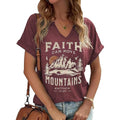 Women V Neck Christian Shirts Vintage Bible Verse Boho Floral Graphic Tees Christian Gift