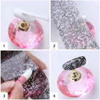 10 Rolls Retro Holographic Nail Foil Transfer Stickers Black Lace Laser Foils Nail Art Supplies Starry Paper Designs for Acrylic Decorations Women DIY Nail Arts Manicure Wraps Charms
