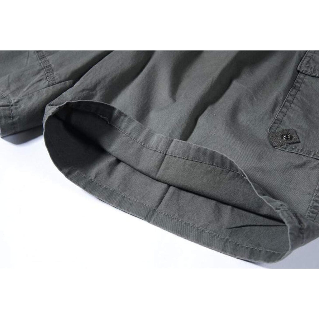 Mens Cotton Loose Drawstring Cargo Short With Full Elastic Waist