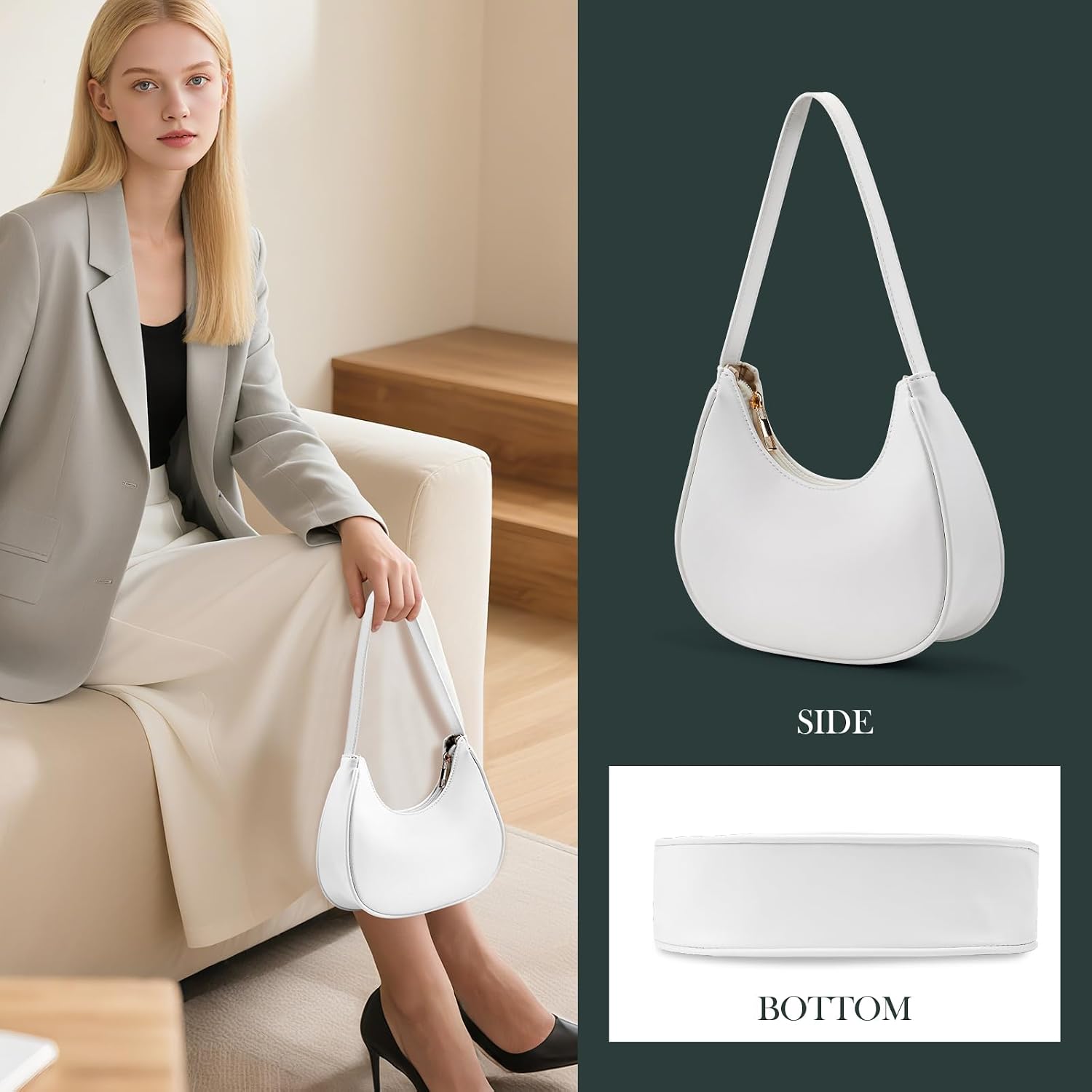 Shoulder Bags For Women Hobo Tote Handbag Mini Clutch Purse With Zipper Suitable For Everyday Outdoor Activities And Part