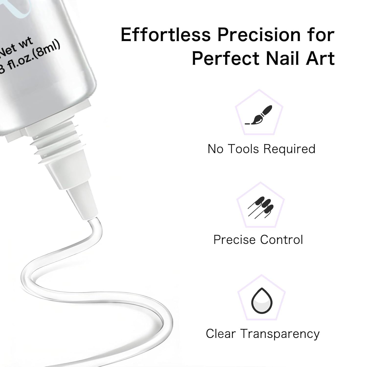 Creaglam 3D Nail Gel Art: 2pcs 16ML Sculpting Gel Nail Glue for Carving Patterns Decoration - Chrome Nail Powder and DIY Nail Charms - 4 in 1 Clear No Wipe Gel Nail Polish Rhinestone Nail Art Glue