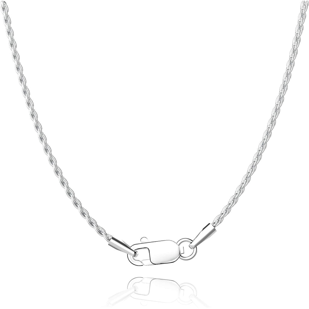 Jewlpire 18K Gold Plated 925 Sterling Silver Chain Necklace for Women, 1.35mm Rope Chain Necklace for Women Men Super Shiny & Durable Women's Chains Necklaces 16 18 20 22 24 26 Inch