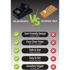 Rat Trap Six Pack - Indoor And Outdoor Traps For Mice, Voles, Rats, Chipmunks - Easy To Set, Powerful Snap, Quick Kill - By Guarden