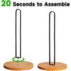 Tonlea Wooden Paper Towel Holder Countertop, Kitchen-Towel-Holder Freestanding With Non-Slip Base For Bathroom