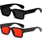 Eylrim Square Frame Sunglasses For Women Men Trendy Chunky Rectangle Sun Glasses Black Shades Uv400 Protection