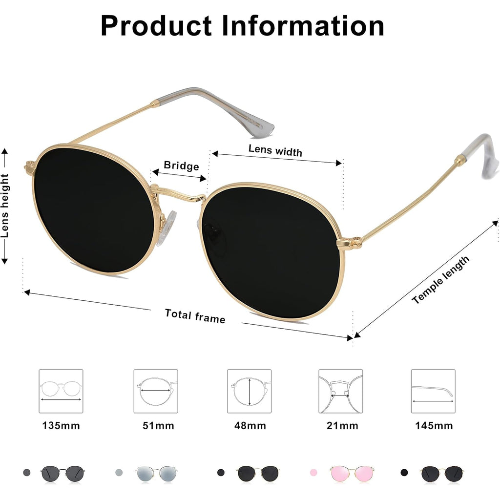 Sojos Small Round Polarized Sunglasses For Women Men Classic Vintage Retro Shades Uv400 Sj1014