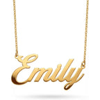 MIONZA 14K Solid Gold Custom Name Necklace For Women, Name Necklace Personalized, Nameplate Customized Pendant, Personalized Jewelry, 14K Solid Gold or Gold Plated Options
