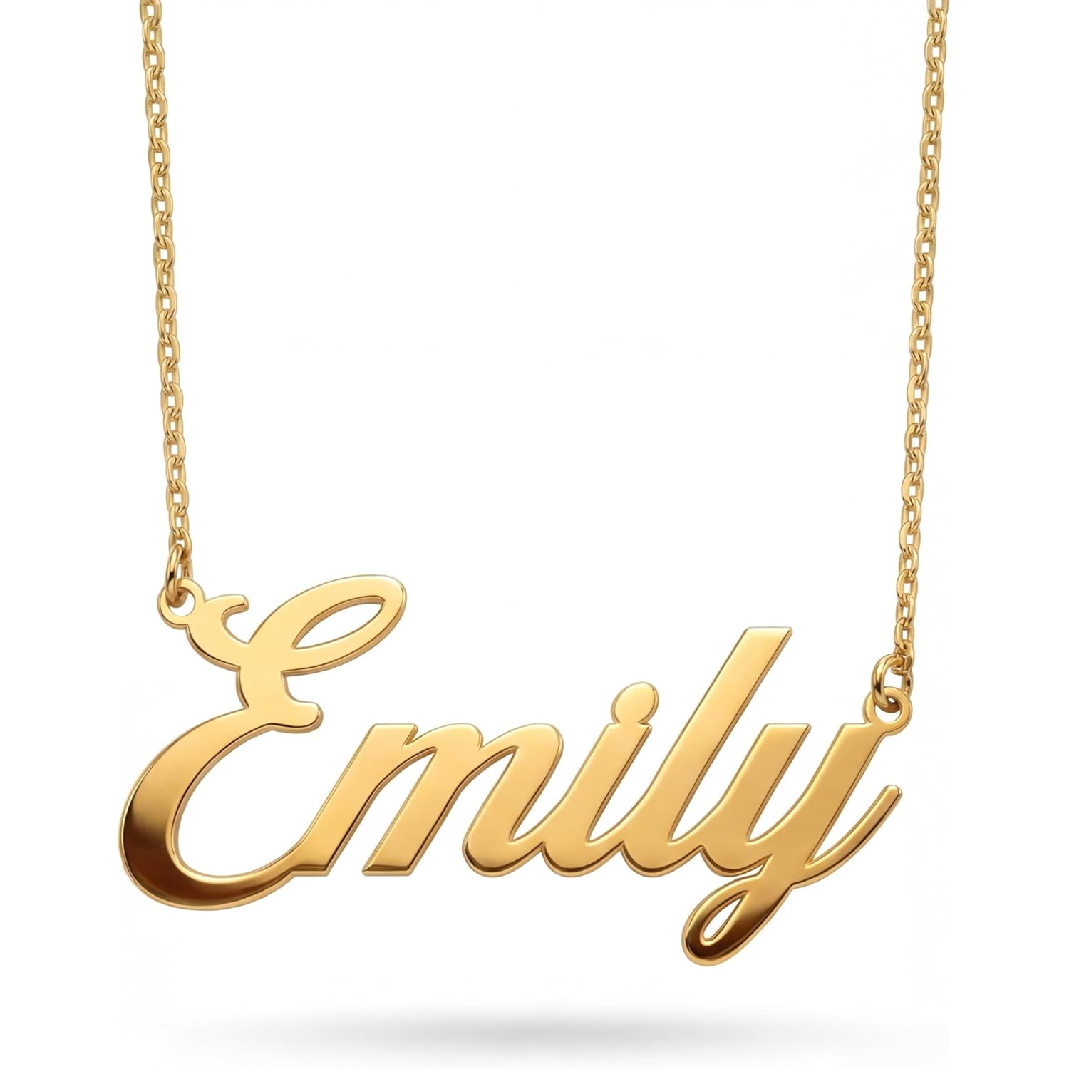MIONZA 14K Solid Gold Custom Name Necklace For Women, Name Necklace Personalized, Nameplate Customized Pendant, Personalized Jewelry, 14K Solid Gold or Gold Plated Options