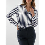Women’s Long Sleeve Button Down Shirt, Classic Blouse with Pearl Buttons, Casual & Dressy Tops for Women