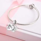 JIAYIQI Mother Sister Daughter Wife Charms Fit Charms Bracelet Necklace with Double Heart Love Charms 925 Sterling Silver Beads for Women Jewelry