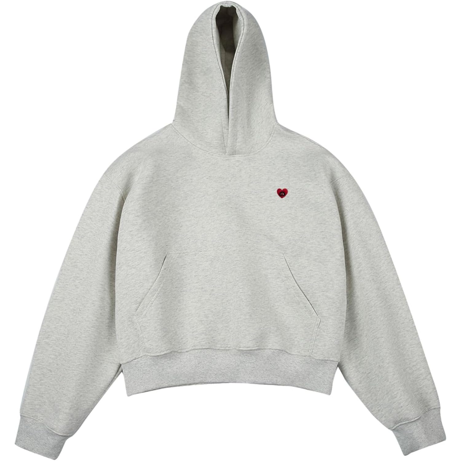Aelfric Eden Solid Boxy Cropped Pullover Hoodies For Women Men Unisex Y2K Oversized Hoodie Pocket Casual Short Sweatshirt