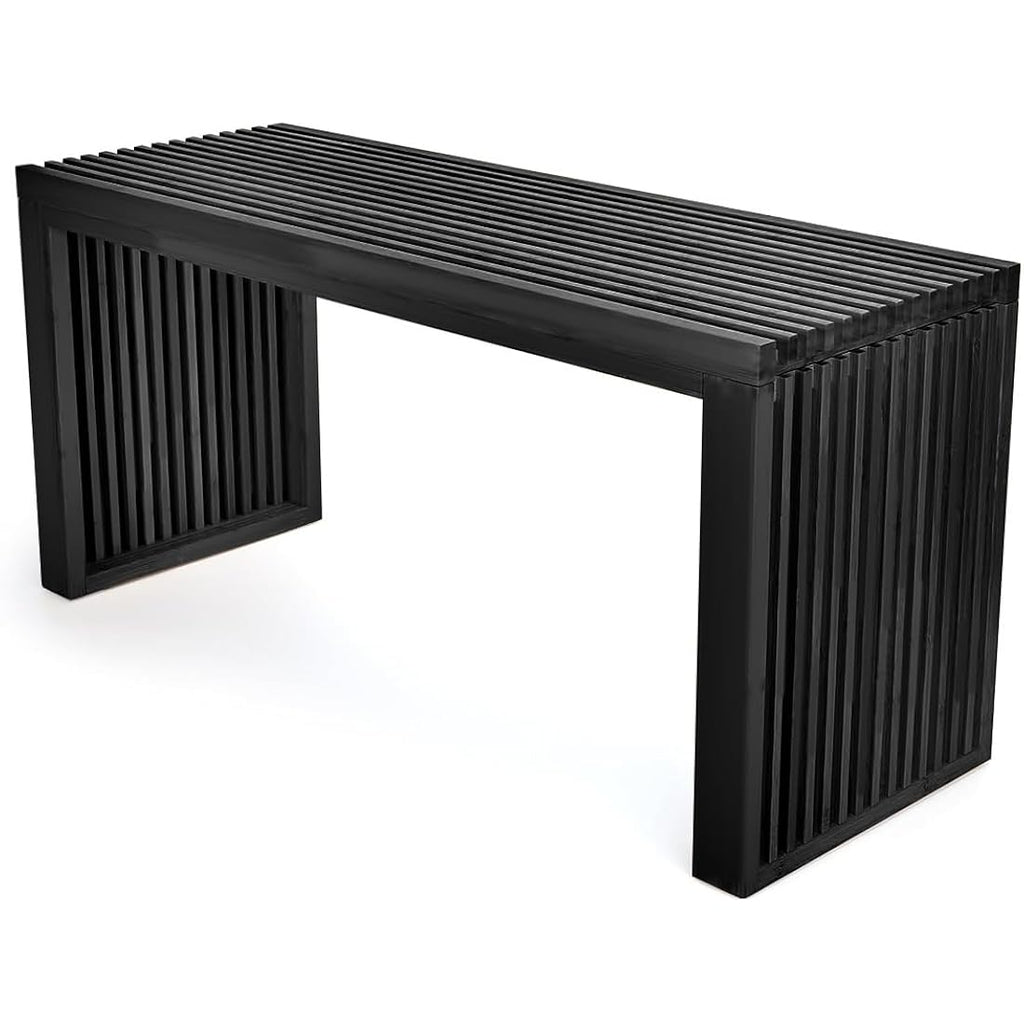 Aprtat Bamboo Dining Bench, 35 Inch Farmhouse Decor Indoor Kitchen Table Bench, Entryway Shoe Rack Bench Solid Bamboo Benches For Living Room, Hallway, Bedroom, Bathroom