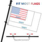 American Flag Poles For Outside House - 5Ft Tangle Free Flag Pole For House With Holder Bracket,Residential Flagpole Kit For Outdoor Porch Garage - Black