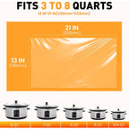 30 Pack Slow Cooker Liners, Large Size 13"x 21" Cooking Bags Disposable Pot Liners, Plastic Slow Cooker Bags Fits 3-8 Quarts, BPA Free, Suitable for Oval & Round Pot