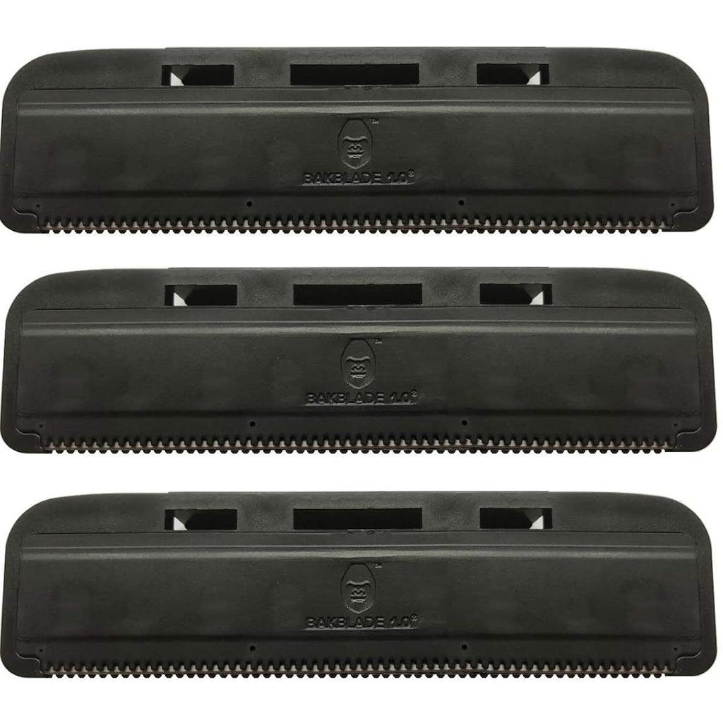 baKblade 1.0 Back Hair and Body Shaver Refill Replacement Cartridges. 4 Inch Extra-Wide Wet or Dry Disposable Razor Blades (3 Razors Included)