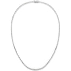 Gemsme 18K White/Yellow Gold Plated 3.0mm Round Cubic Zirconia Classic Tennis Necklace For Women 16-24 Inches
