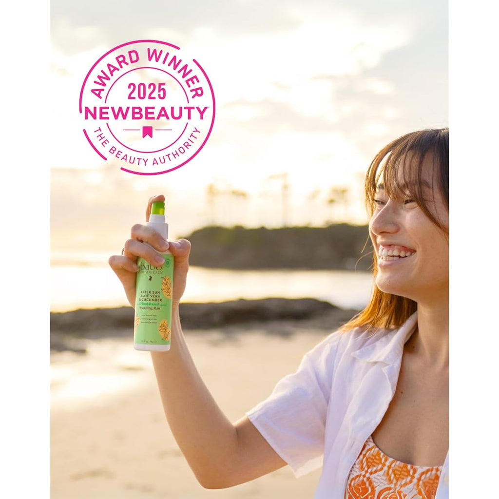 Babo Botanicals After Sun Soothing Mist - Aloe Vera & Cucumber - For Face, Body & Sensitive Skin - Non-Aerosol - No-Touch Application - Ewg Verified - Alcohol-Free - Scented With Cucumber Extract