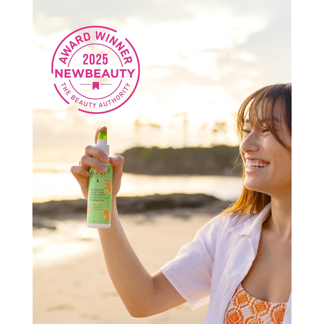 Babo Botanicals After Sun Soothing Mist - Aloe Vera & Cucumber - For Face, Body & Sensitive Skin - Non-Aerosol - No-Touch Application - Ewg Verified - Alcohol-Free - Scented With Cucumber Extract