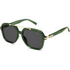 SOJOS Big Trendy Polarized Aviator Sunglasses for Women Men, 80s 90s Retro Square Aviators Sun Glasses SJ2672 Dark Green/Grey