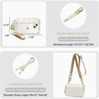 Fodoko Wristlet Wallets For Women Nylon Quilted Wallet With 4 Zippers,Travel Credit Card,Holder Cell Phone Organizer