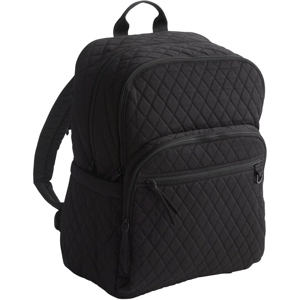 Vera Bradley Women'S Premium Cotton Large Bancroft Backpack – 15" Laptop & Trolley Sleeves – Moonless Night, 28L