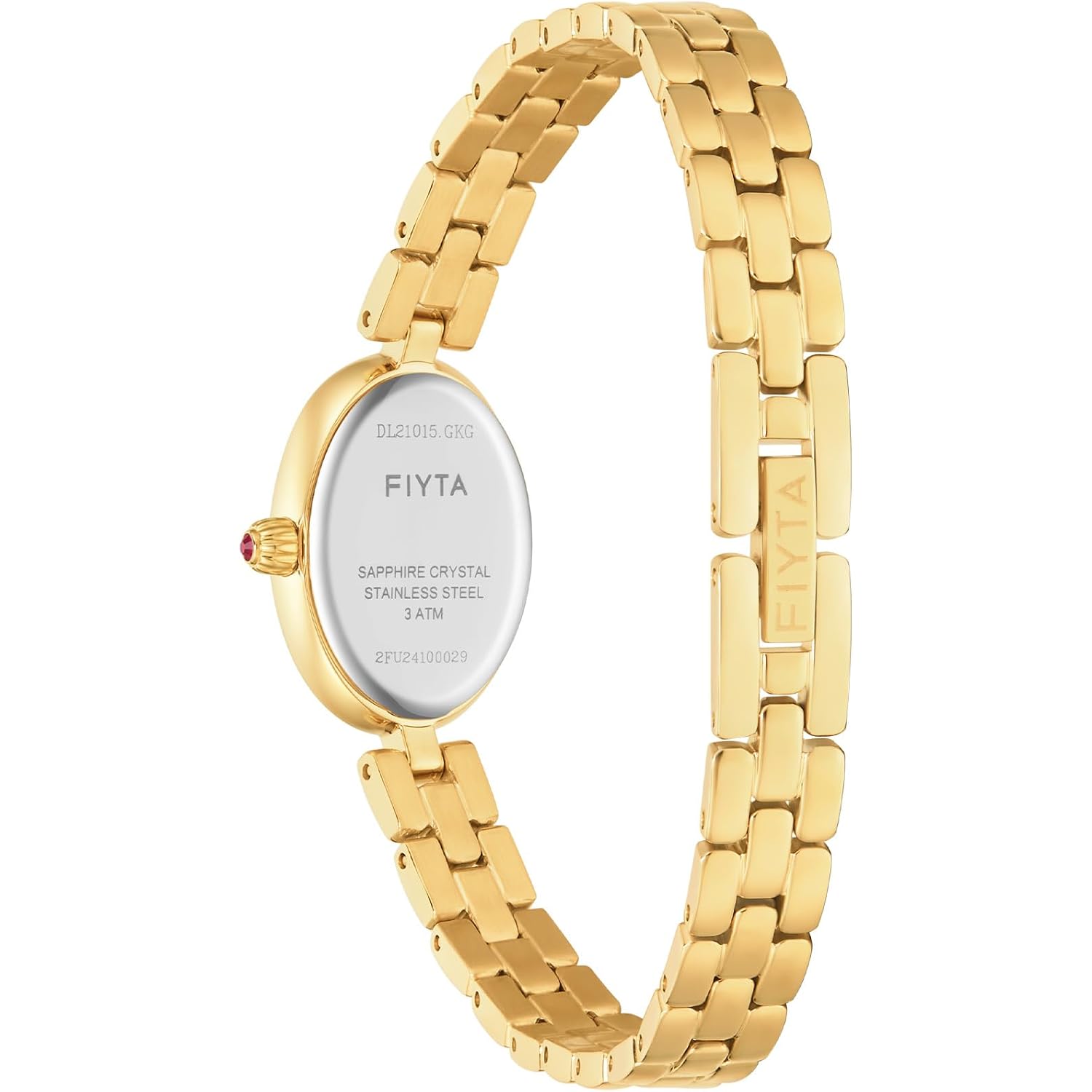 Fiyta Women'S Watch - Elegant Gold Small Oval Vintage Watch With Sapphire Crystal; Ruby-Inlaid Crown, 316L Stainless Steel Dainty Jewelry Bracelet, Timeless Gift For Her