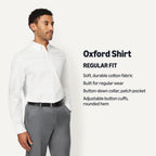 Amazon Essentials Men'S Long Sleeve Oxford Dress Shirt, Regular-Fit, Button-Down Collar, Chest Patch Pocket, 100% Cotton
