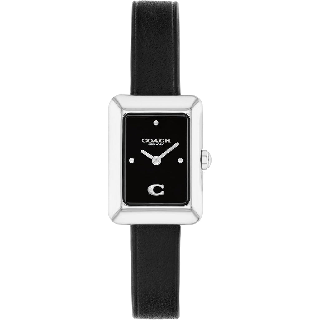 Coach Mara Women’S Small Quartz Watch – 2-Hand Analog Display – Genuine Leather Strap – Tank Shape Case – Modern Style, Gift For Her - 19Mm