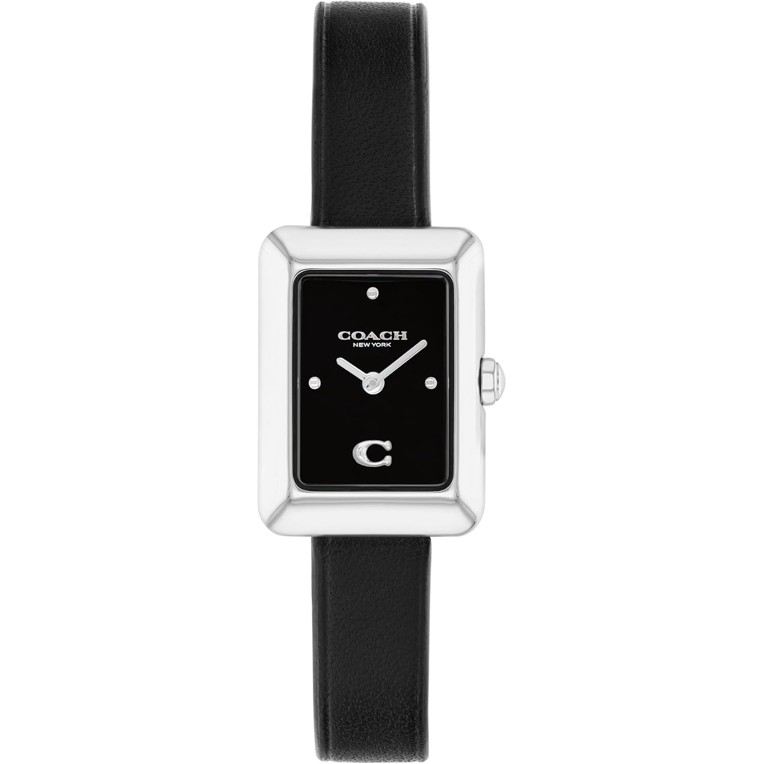Coach Mara Women’S Small Quartz Watch – 2-Hand Analog Display – Genuine Leather Strap – Tank Shape Case – Modern Style, Gift For Her - 19Mm